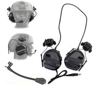 Auriculares Tácticos Impermeables con Micrófono, Auriculares De Caza, Orejeras con Función De Reducción De Ruido Y Captación De Sonido, Adaptador De Riel ARC(Black)