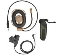 Auriculares tácticos profesionales para un audio nítido, diseño plegable con PTT táctico militar con cable para actividades al aire libre (color