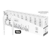 Pack 10 Auriculares Intrauditivos Tech One TEC2955/ con Micrófono/ Jack 3.5/ Blancos