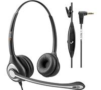 Auriculares Teléfono Fijo Inalámbrico 2,5 mm Dual, Micrófono con Cancelación de Ruido, WANTEK Cascos con Control de Volumen para Gigaset Panasonic Grandstream Teléfonos DECT(F602J25)