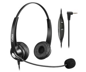 Auriculares Teléfono Fijo Inalámbrico 2,5mm, Micrófono con Cancelación de Ruido, Cascos Manos Libres para Panasonic Gigaset C530A Cisco SPA Polycom Grandstream Teléfonos BT DECT, Chats Clara, Cómodo