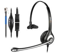 Auriculares Teléfono Fijo RJ9 Monoaural, Micrófono con Cancelación de Ruido, Quick Disconnect, WANTEK Cascos con Control de Volumen para Cisco 7942 7945 o Amplificadores Plantronics M10 M12(600QC1)
