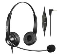 Auriculares Teléfono Inalámbrico 2,5mm, Micrófono con Cancelación de Ruido | Cascos Manos Libres para Panasonic Gigaset C530A C430A Cisco SPA Polycom Grandstream Teléfonos BT DECT, Chats Clara, Cómodo