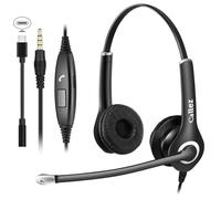 Auriculares Teléfono Móvil con Micrófono Cancelación de Ruido, Cascos PC 3,5mm/USB C para Laptop Ordenador Tablet, iPhone Samsung Smartphone, Business Oficina, Skype Chats Online, Super Clara y Cómodo