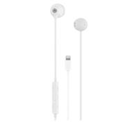 Auriculares T'nB CURV con cable Lightning para llamadas y música, micrófono y control volumen, blanco