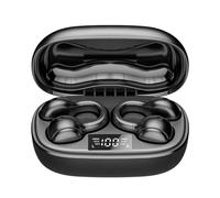 Auriculares Tooth 4 En 1 Mini Auriculares inalámbricos Verdaderos 5,3 Clip en conducción de Auriculares inalámbricos para Correr Pantalla Digital Auriculares Tooth Deporte (Black, One Size)