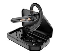 Auriculares Tooth Audio con LED CVC8.0 para Conducir/Negocios/Oficina Ruido de In-Ear Caja inalámbrica Auriculares 5.0 con reducción de micrófono Auricular Bluetooth Auricular (Black, One Size)