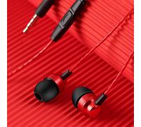 Auriculares Tooth Casco Compatible with Moto Auriculares Met 3.5Mm en la Oreja Microfoon Gaming para iPhone Auriculares Auriculares Tooth Interna (Red, One Size)