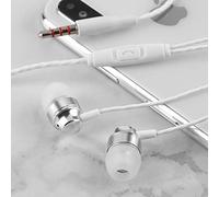 Auriculares Tooth Casco Compatible with Moto Auriculares Met 3.5Mm en la Oreja Microfoon Gaming para iPhone Auriculares Auriculares Tooth Interna (Silver, One Size)