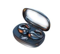 Auriculares tooth Dobles Mini auriculares inalámbricos verdaderos 5,3 con gancho para la oreja, sin auriculares, pantalla Digital, auriculares internos con Bluetooth para Auriculares (Black, One Size)