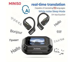 [Auriculares Traductor 135] MINISO M98 Auriculares Inalámbricos con IA para Viaje, Chat, ASMR, con Micrófono y Control Táctil