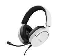 Auriculares Trust GXT 489 Fayzo con cable USB y jack 3,5 mm para gaming, micrófono extraíble, negros y blancos
