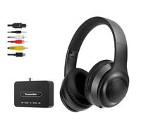 Auriculares TV ANC Inalámbricos para Personas Mayores - Cancelación Activa de Ruido, Plegables Bluetooth 5.3 Auriculares con Transmisor (Óptico/Coaxial/USB/RCA/AUX), Audio Hi-Fi, 35H Autonomía