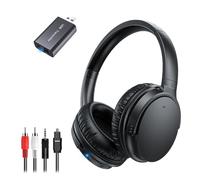 Auriculares TV Inalámbricos para Personas Mayores, AptX Baja Latencia TV Auriculares con Transmisor USB (Óptica/RCA/AUX/USB), Más Fuerte y Claro para Problemas Auditivos, 20H Autonomía, Plug & Play