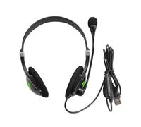 Auriculares USB - Auriculares con cable de 1,57 pulgadas, cómodos auriculaes para PC, auricuares negros para reuniones con micrófono | Auricular multifuncional para software de chat, centro de llama