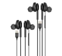Auriculares USB C (2 unidades), cable de 1,2 m con micrófono, auriculares con cable para Phone15 Pro Max, auriculares con cable, auriculares Android, accesorios compatibles con Samsung S24 S23 S22