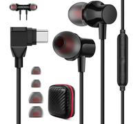 Auriculares USB C 90° Grados para Samsung A37 A57 S26 Galaxy A56 A36 A55 | In-Ear Audifonos Tipo C con cable micrófono HiFi estéreo para iPhone 16e 17 Pro iPad Xiaomi Redmi Note 15 pro+ POCO X8 MAX 5G