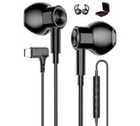 Auriculares USB C ángulo de 90 grados Magnético para Redmi Note 17 15 Pro | Auriculare Con Cable Tipo C Headphones en con micrófono para iPhone 18 Pro 17 para Samsung A16 A17 S26 para Pixel 10 11 negro