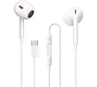 Auriculares USB C con cable, auriculares USB C, auriculares tipo C, auriculares intraurales con micrófono y control de volumen para teléfono 16 15 Pro Max Plus Pad Pro Galaxy S23 S22 S21 Huawei Google