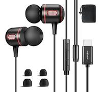 Auriculares USB c con Cable, Cascos Tipo c internos Earphones Headphones con micrófono y Control de Volumen compatibles con iPad Pro, Samsung Galaxy S21 S20 FE, xiaomi, Huawei, Google, Oneplus, OPPO