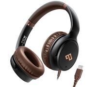 Auriculares USB C con cable con micrófono, ligeros y plegables con cable para iPhone 17/16, iPad, Samsung Galaxy S25/S24, comodidad durante todo el día para deportes, escuela, viajes, regalo ideal