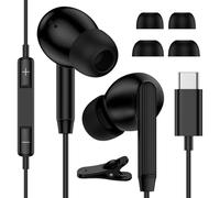 Auriculares USB C con cable para iPhone 17, 16, 15 Pro Max, tipo C, auriculares con micrófono para Samsung S26+ S25 S24 S23 FE S22 A56 A55 A17 A16 Z Flip 7, Google Pixel 10 9