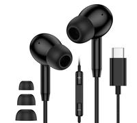 Auriculares USB C con cable para iPhone 17 16 Pro Max 16e 16 Plus 15 Pro, auriculares intraurales USB C con cable tipo C con micrófono para Samsung Galaxy S25 Ultra S24 S23 FE A16 A17 5G A26 A35 A36