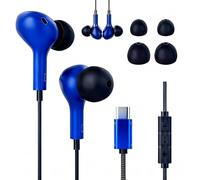 Auriculares USB C con cable para Samsung Galaxy A56 A36 A26 A16 A06 A55 A54 A53 A35 A34 5G S25 S24 S23 S22 S21 Ultra Auriculares in-ear con micrófono para iPhone 17 16 15 iPad Pro Air 5 6 7 pixeles 7