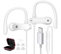 Auriculares USB C con codo para iPhone 16 17 5G,Cancelación Ruido Deporte Tipo C Audifonos con Cable Micrófono para Galaxy A55 A56 Samsung A54 A34 Pixel 10 9a 8 Mi POCO X7 para Correr,Gimnasio,Fitness