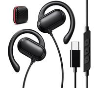 Auriculares USB C con ganchos para iPhone 15 Pro Max iPad 10 Air Mini, auriculares tipo C con cable con micrófono para Samsung Galaxy S23 FE S22 Plus Google Pixel 8 7 7A OnePlus Open