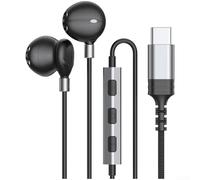 Auriculares USB-C con micrófono, controlador de 14,2 mm para Hi-Fi 384 kHz, audio de 32 bits, diseño magnético, control de 3 botones, auriculares in-ear para iPhone 16 y dispositivos tipo C, cable de