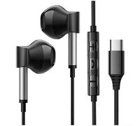 Auriculares USB-C con micrófono HiFi Sound 14.2mm Driver In-Ear Headset para Xiaomi para Redmi para Huawei Smartphone Negro (Tipo C)