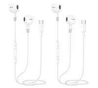 Auriculares USB C iPhone 16, 2Pack Auriculares con Cable Tipo C In-Ear Cascos con Micrófono Control de Volumen Compatible con iPhone 16/15 Plus Pro Max/iPad Pro Air Mini/Samsung S24 S23 S22 Plus Ultra