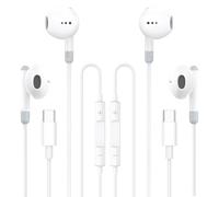 Auriculares USB C para iPhone 16, 2 Pack Auriculares con Cable Tipo C, Auriculare In Ear Cancelacion Ruido con Micrófono y Control de Volumen para iPhone 16 15 Pro MAX, Samsung Galaxy S25 S24 S23