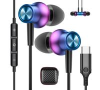 Auriculares USB C para iPhone 16e 17 Air 15 Xiaomi 17T Pad 8 Poco X8 Pro X7 | Magnéticos Estéreo Cancelación Ruido Auriculares Tipo C con Microfono para Samsung A27 A37 A57 Galaxy A55 A35 A36 Pixel 10 9a