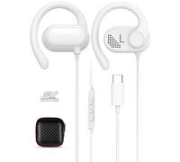 Auriculares USB C para iPhone 17 Pro Max 16e píxeles 9a 10, tipo C, auriculares abiertos y micrófono con gancho en la oreja, auriculares con cable USB C conector para Samsung A17 A16 A56 A36 S25 Ultra