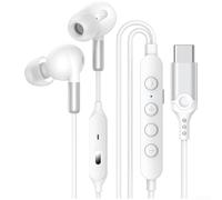 Auriculares USB C para juegos con micrófono, auriculares intrauditivos con cable de 3.5 mm, modo de juego de baja latencia, graves profundos, aislamiento de ruido para iPhone 16/15 para Android (C)