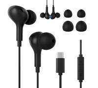 Auriculares USB C para Samsung Galaxy S25 S24 S23 S22 S21Ultra A56 A36 A26 A17 A16 A06 A55 A35 Auriculares USB C con Micrófono para iPhone 17 16 15 Pro Max iPad 5 6 Pro Mini MacBook Air Google Pixel 9