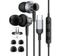Auriculares USB C para Samsung S24 S23 S22 Ultra S25 S21 A54 A56 A16 5G iPhone 15 16 17 Pro MAX Magnéticos Auriculares Tipo C Hi-Fi Estéreo In-Ear Cascos con Cable y Microfono Pixel 8 7 Xiaomi Huawei