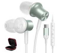 Auriculares USB C, tipo C con micrófono para Samsung S24, iPhone 15 Pro Max, Google Pixel 8, 7, 7A, 6, 6A, con cable, medio auricular en la oreja para Galaxy S23 Ultra, S22 Plus, S21, FE, S20,