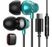 Auriculares USB C tipo C para Samsung Galaxy S20, S21, S22, S23, S24 FE Ultra Apple iPhone 15 Pro Max iPad con micrófono magnético con cable para Android Google Pixel 8 8A 7 7A 6A 6 OnePlus verde