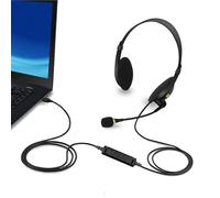 Auriculares USB con Cable - Auriculares para Reuniones con Micrófono, Auricular De Negocios para Software De Chat, Centro De Llamadas, Chat Nítido