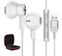Auriculares USB con Micrófonos Para PC PS4 PS5,Magnético Cancelación Ruido Auriculares PC para Portátil,Auriculares para Juegos con Controles de Audio Headset Gaming Ligeros para Transmisión En Vivo