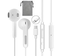 Auriculares USB para iPhone 17 16 15 In-Ear Hi-Fi Estéreo y Micrófono Auriculares Tipo C con Cancelación de Ruido y Control de Volumen para Galaxy S25 S24 S23 S22 S21 /Huawei/Honor/Samsung/xiaomi
