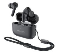 Auriculares Vention inalámbricos Bluetooth 5.4 con estuche de carga, IPX4 y 30 h batería, negros