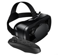 Auriculares VR ajustables para teléfonos inteligentes de 5 a 7 pulgadas - Juegos inmersivos en 3D y películas, lentes de protección ocular, construcción ABS, incluye controlador (negro)