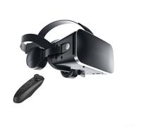 Auriculares VR para teléfono celular, gafas 3D de realidad virtual para iOS y Android, juegos y películas móviles inmersivos, visor portátil ligero ABS con controlador de juegos, negro