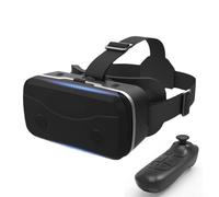 Auriculares VR para teléfono, gafas de realidad virtual con controlador, gafas 3D virtuales montadas en la cabeza, antiluz azul, lentes HD (negro)