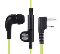 Auriculares Walkie Talkie, Cabeza Universal de 2 Pines K PTT Auriculares Walkie Talkie Auriculares de Cable Plano con micrófono(Azul)
