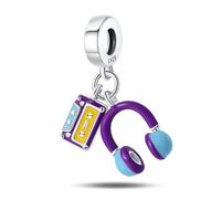 Auriculares Y Cinta Cadena Charm, Charm para Pulsera, Compatible con Pandora Bracelet Neckalce